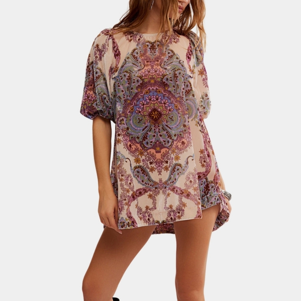 NWT Free People Maye Velvet Tunic